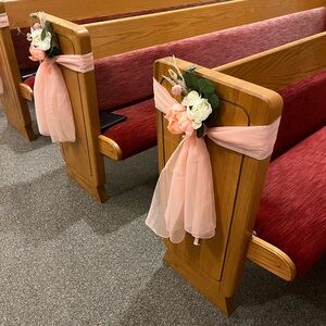 Elegant Pink Floral Pew Decorations